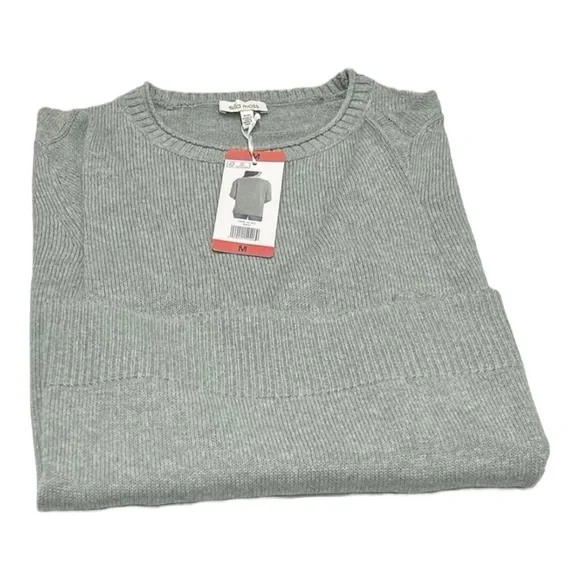 Ella Moss Green Crewneck Sweater Ribbed Knit Women Size: M - Picture 5 of 14